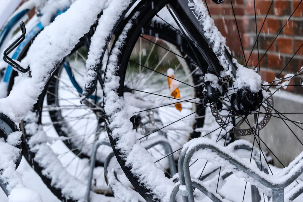 Bikes with snow
