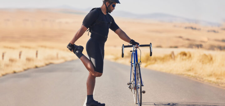 Cyclists workout at home