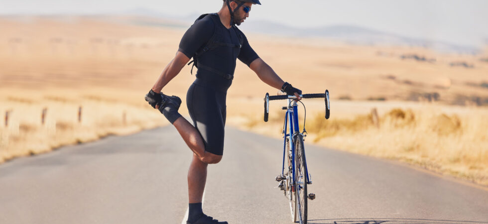 Cyclists workout at home