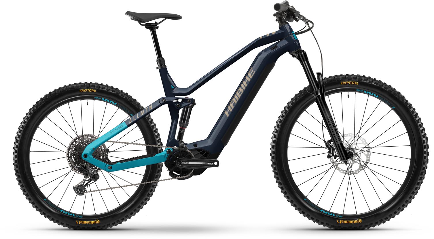 Haibike AllMtn 2 blue / cyan / caramel gloss 2024 - E-Bike Fully Mountainbike - with damages in paintwork - 41 cm