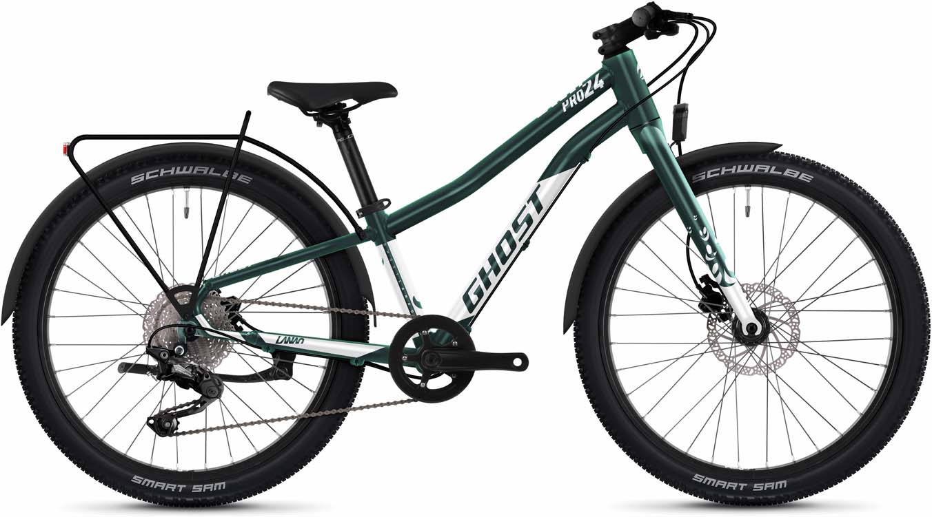 Ghost Lanao 24 Pro EQ dazzling green / pearl white glossy 2023 - Kid Bike 24 Inches