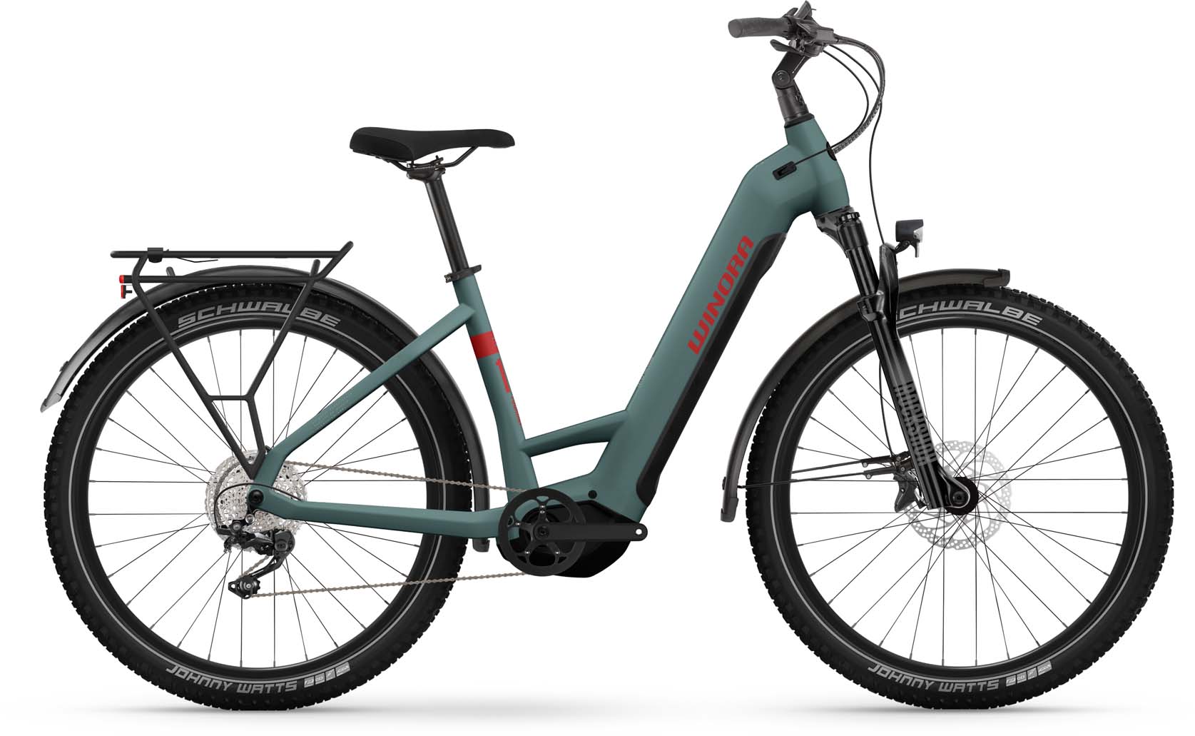Winora Yucatan X12 metallic stone blue matte 2023 - Touring E-Bike Easy Entry - with damages in paintwork - 38 cm