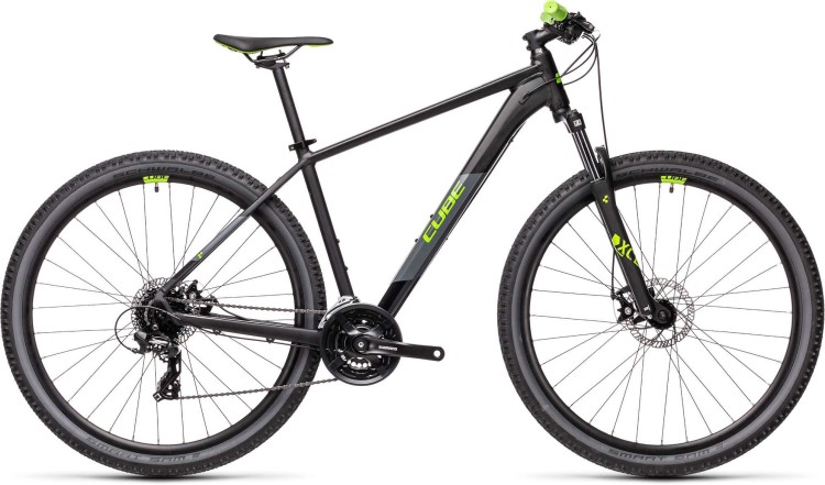 mountain bike green and black