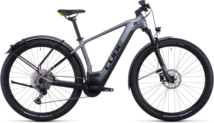 Cube Reaction Hybrid Pro 500 Allroad Flashgrey N Green E Bike Hardtail Mountainbike