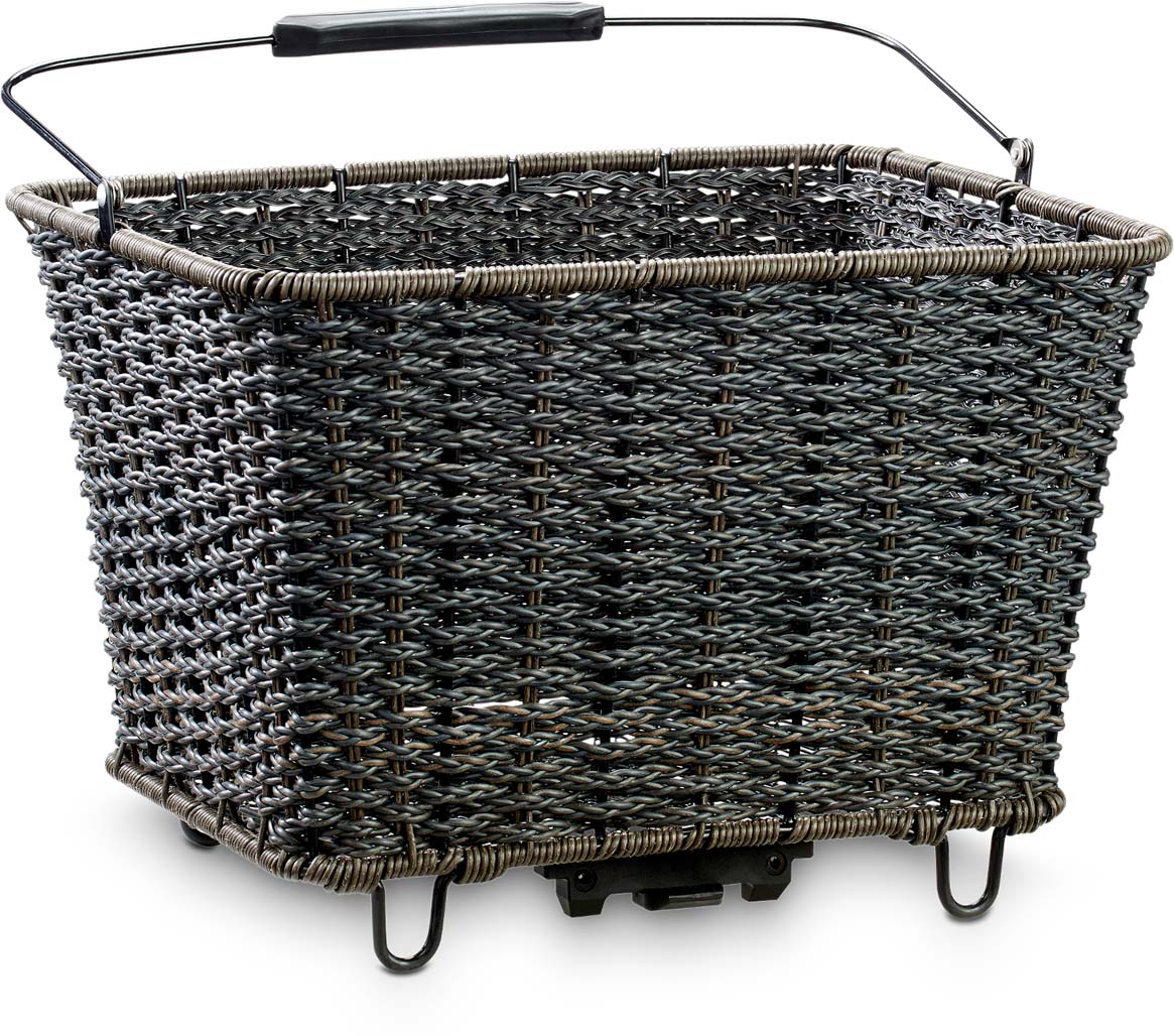Black wicker 2025 basket for bike