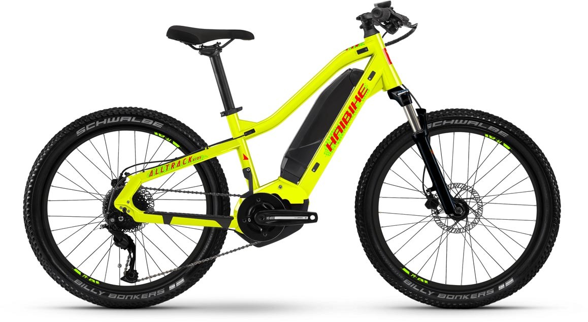 Haibike ALLTRACK Kids Gloss Lime Crystal / Red 2023 - Kid E-Bike 24 Inches