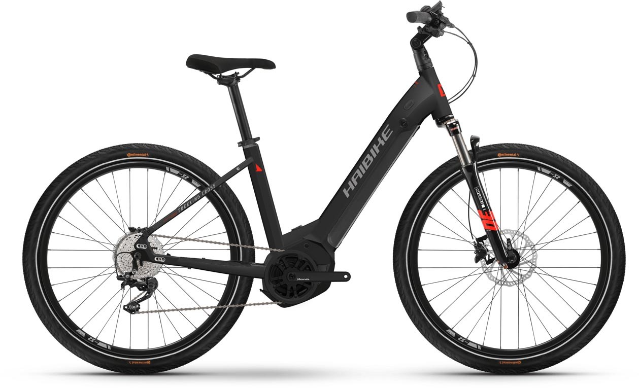 Haibike Trekking 6 Cross Matte Blk Red Reflex 2022 - Cross E-Bike Easy Entry