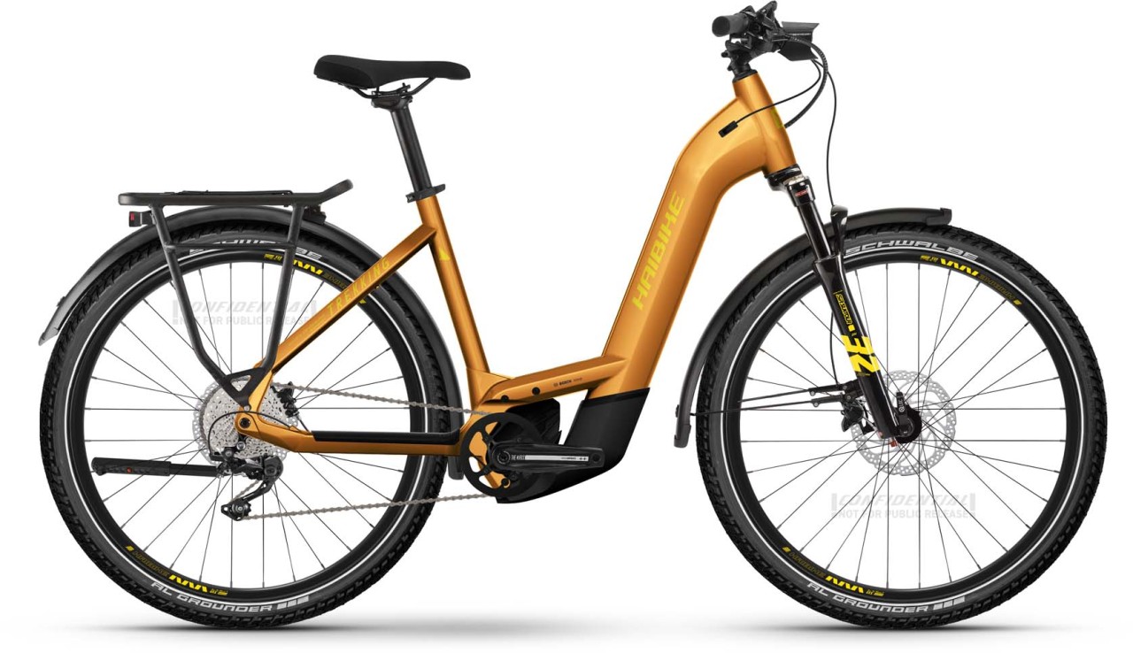 Haibike Trekking 8 metal lava/yellow gloss 2023 - Touring E-Bike Easy Entry