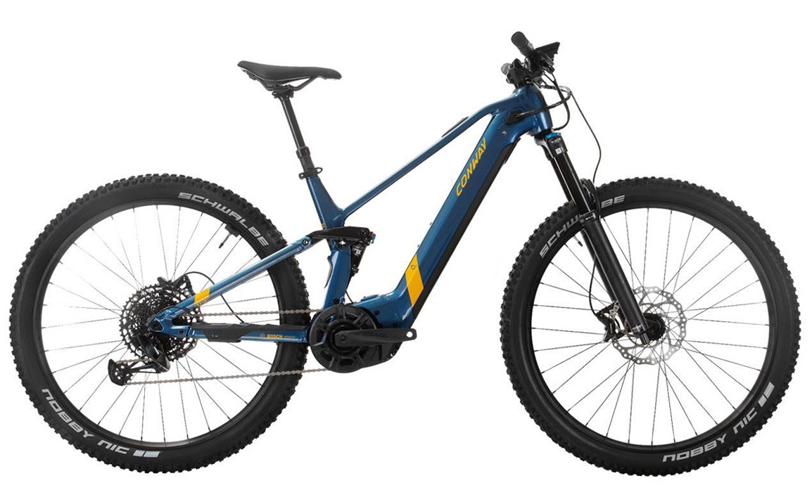 Conway Xyron S 3.9 750Wh blue metallic / orange metallic 2023 - E-Bike Fully Mountainbike