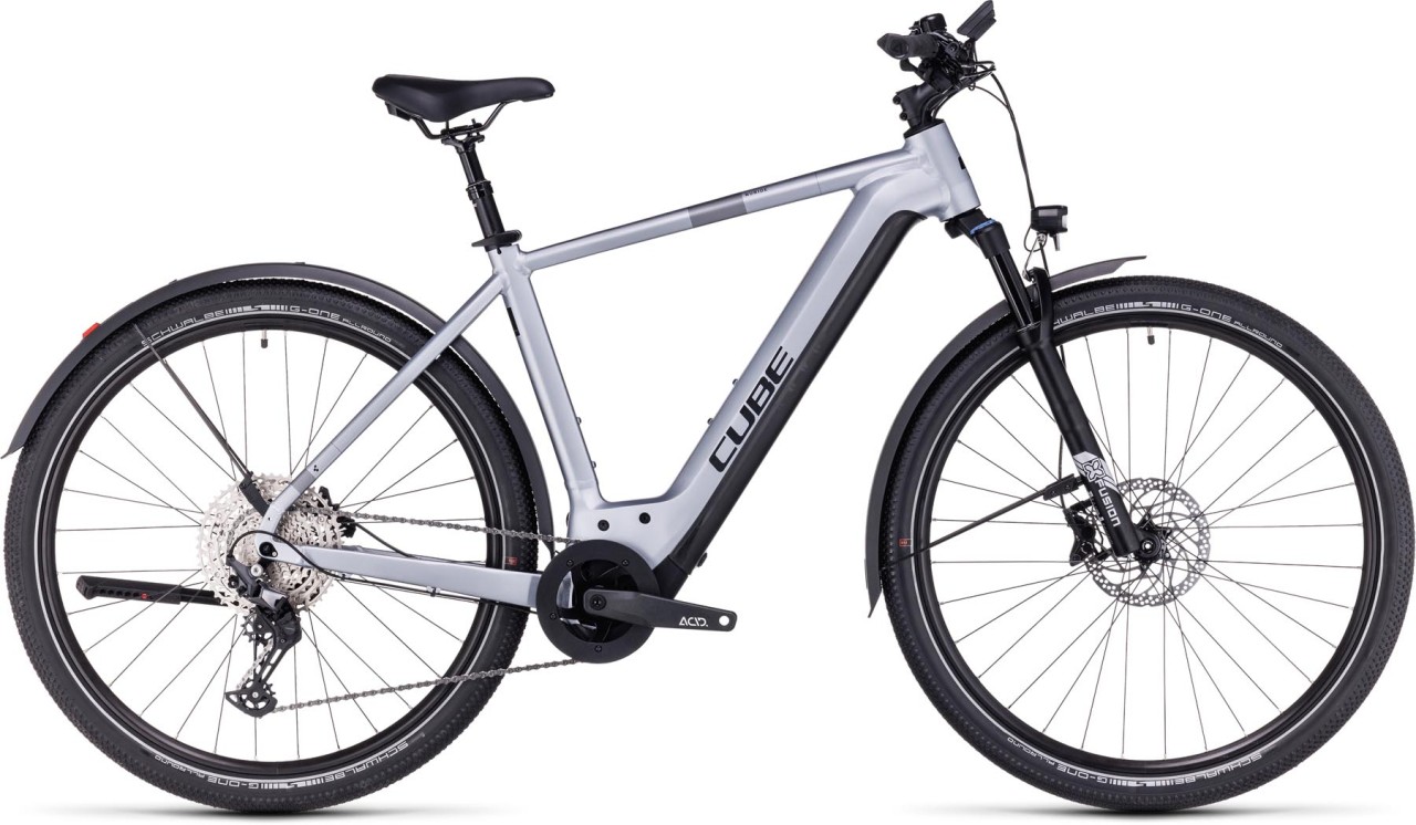 Cube Nuride Hybrid EXC 750 Allroad polarsilver n black 2024 - E-Bike Trekkingrad Herren