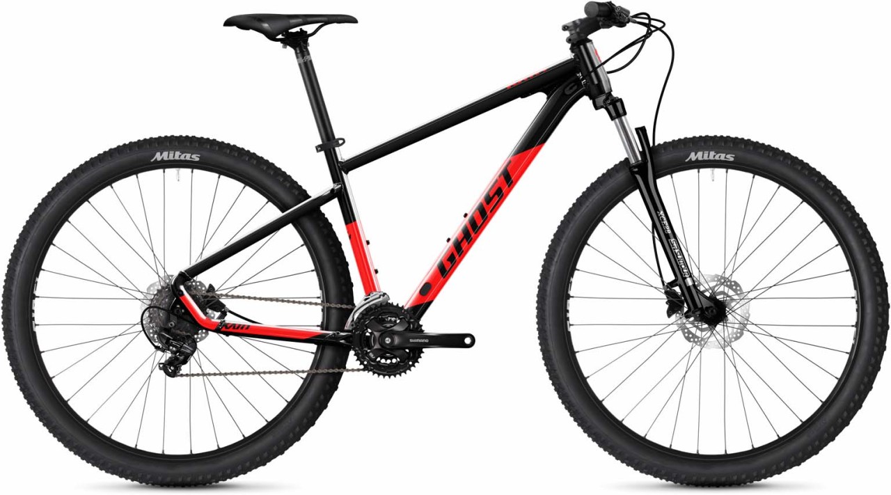 Ghost Kato 29 AL black / riot red glossy 2023 - Hardtail Mountainbike