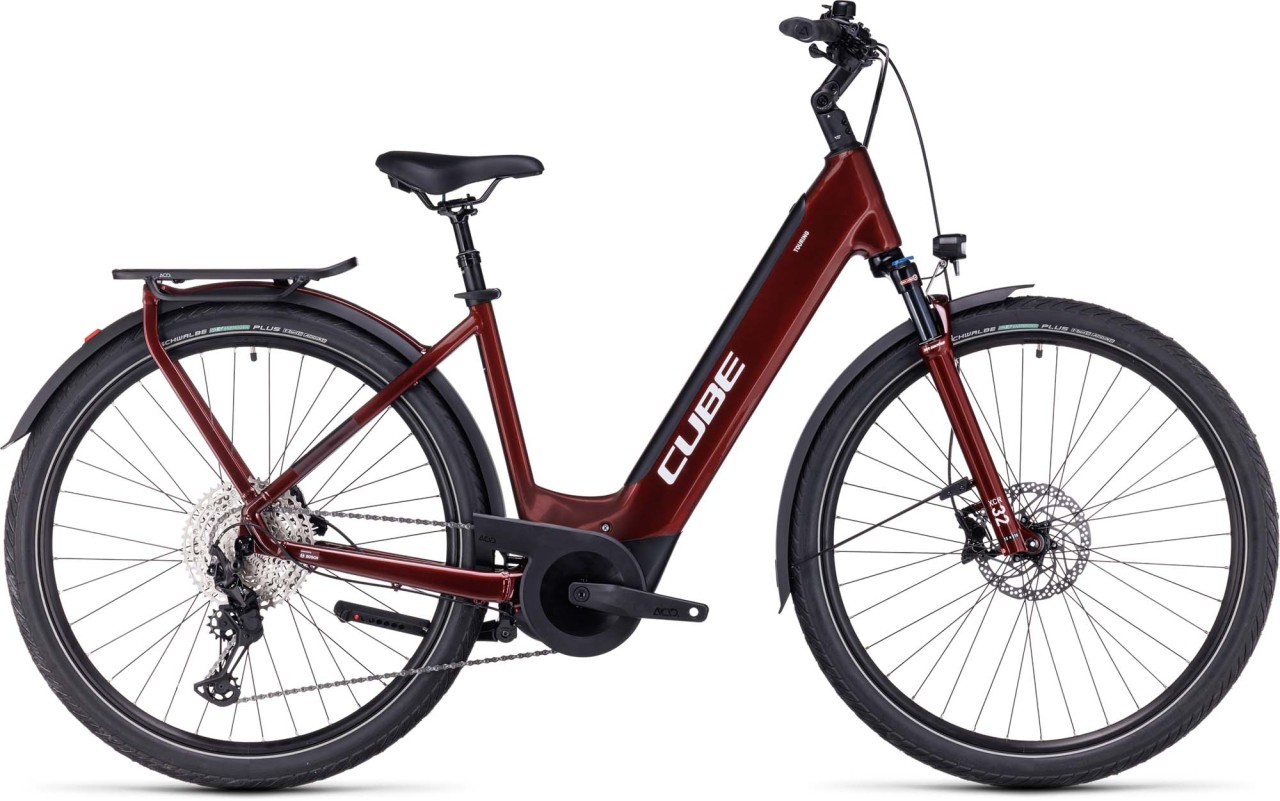 Cube Touring Hybrid EXC 625 red n white 2023 - Touring E-Bike Easy Entry