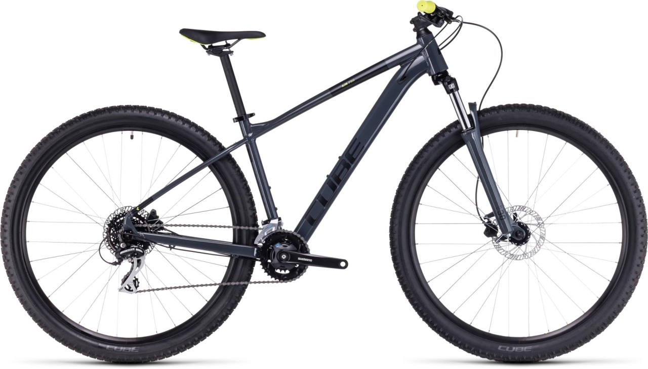 Cube Aim Pro grey n flashyellow 2024 - Hardtail Mountainbike