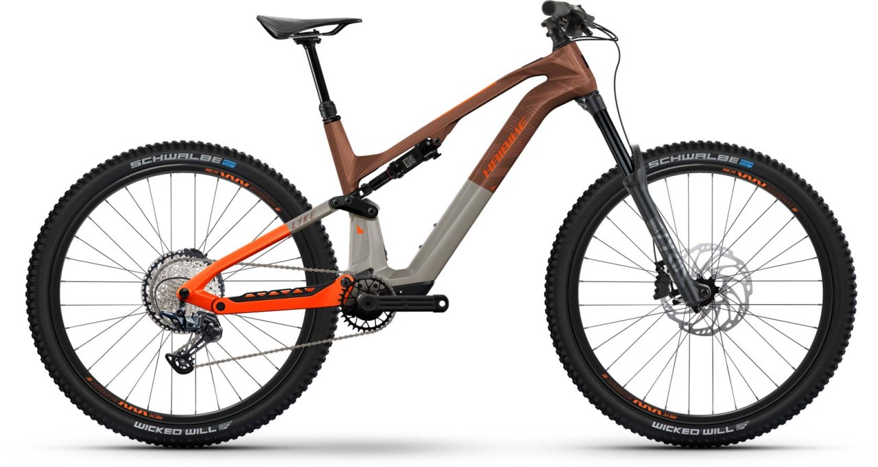 Haibike Lyke CF 10 leather/orange gloss 2024 - E-Bike Fully Mountainbike