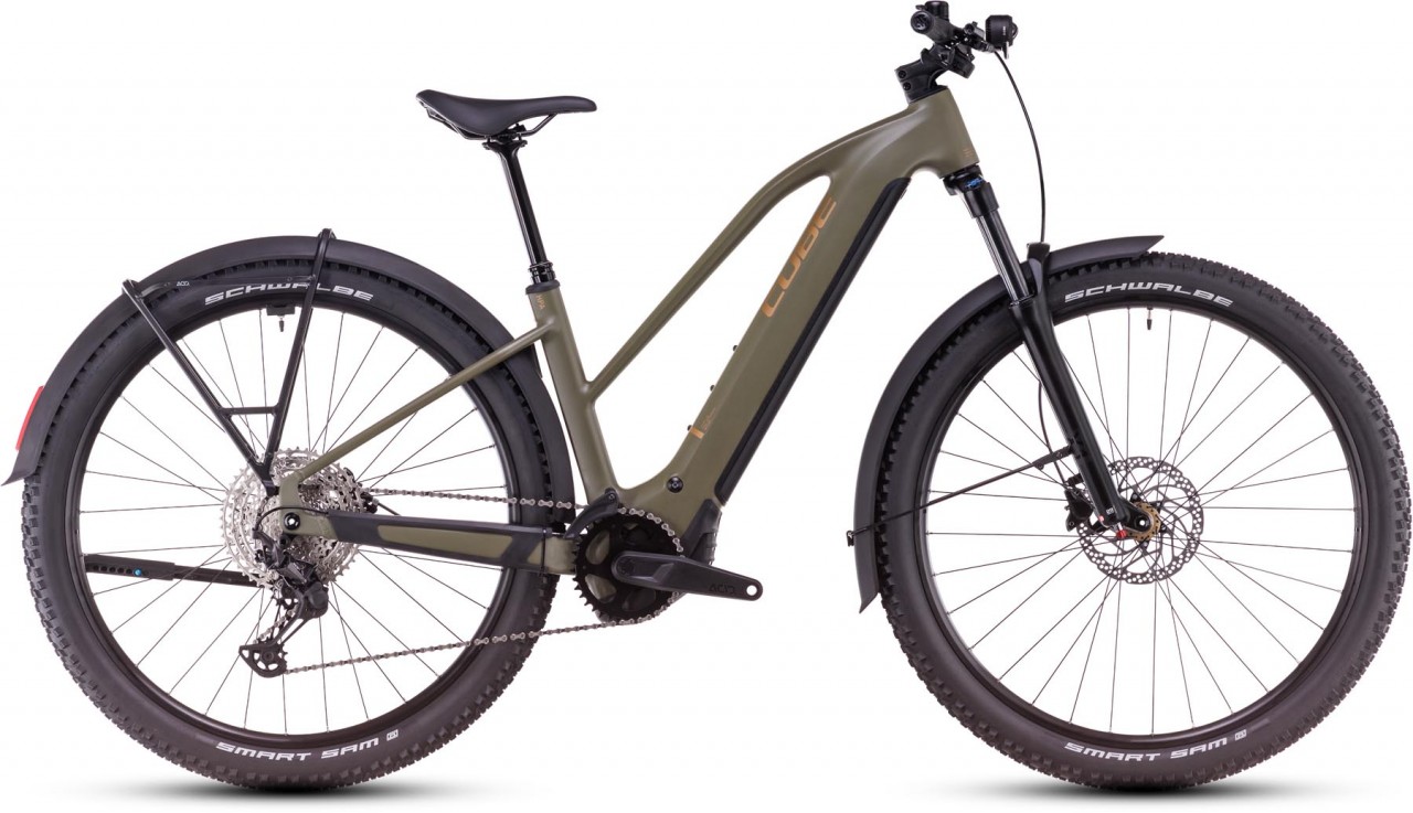 Cube Reaction Hybrid Pro Allroad 800 dustyolive n gold 2025 - Damen E-Bike Hardtail Mountainbike Women