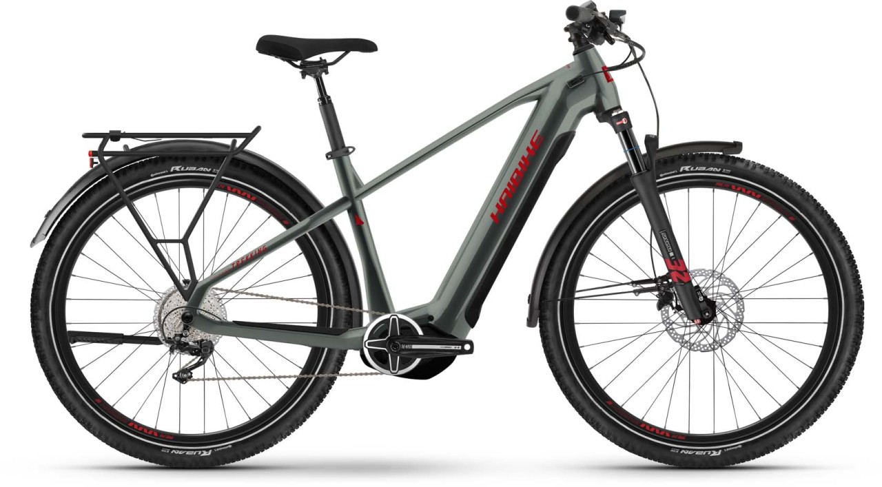 Haibike Trekking 5 olive/red gloss 2023 - Touring E-Bike Men