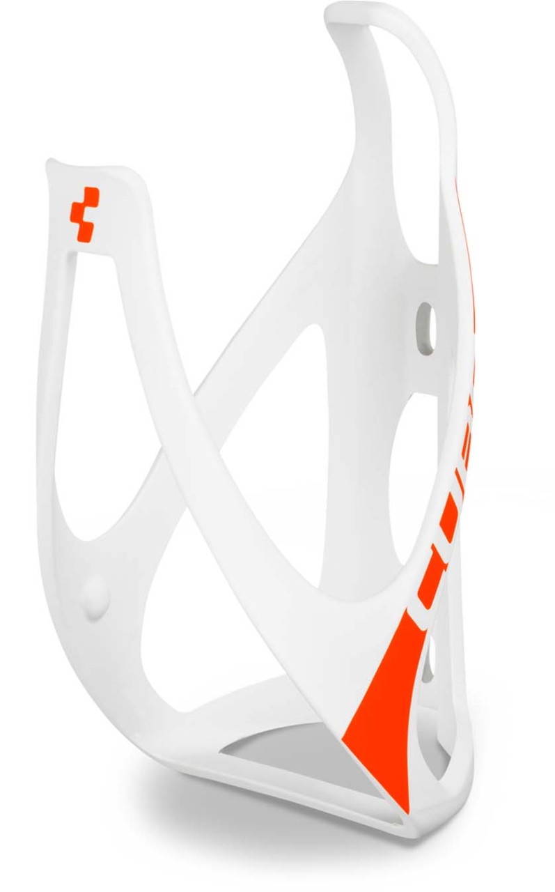 Cube Bottle cage HPP matt white n flashred