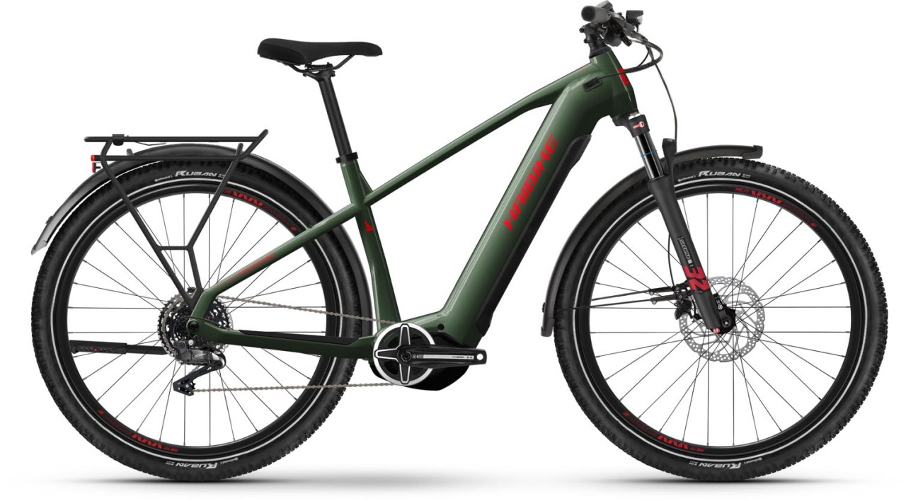 Haibike Trekking 5 olive / red gloss 2024 - Touring E-Bike Men