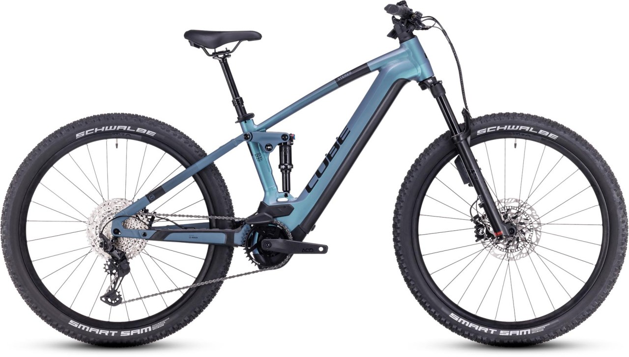 Cube Stereo Hybrid 120 ABS 750 smaragdgrey n blue 2024 - E-Bike Fully Mountainbike