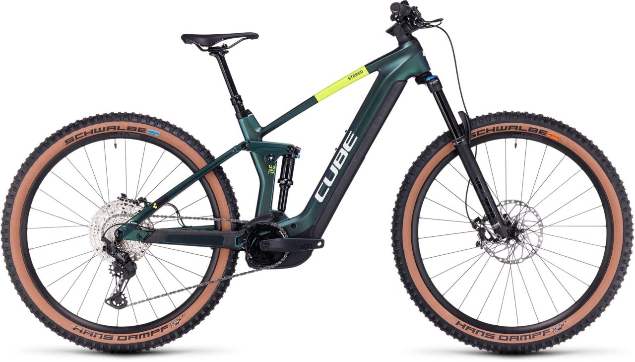 Cube Stereo Hybrid 140 HPC SLX 750 goblin n yellow 2023 - E-Bike Fully Mountainbike