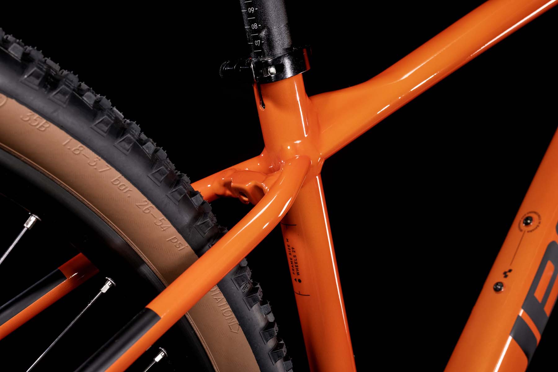 cube mountain bike black and orange