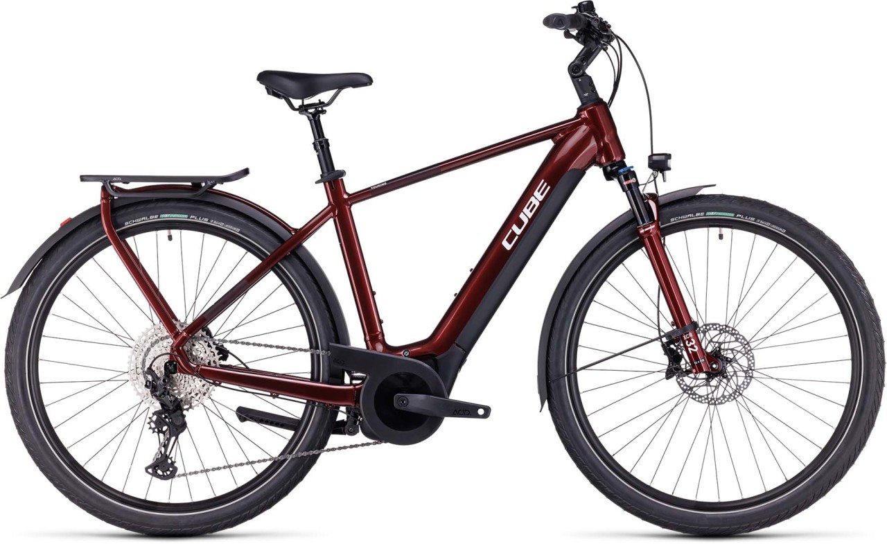 Cube Touring Hybrid EXC 625 red n white 2023 - Touring E-Bike Men