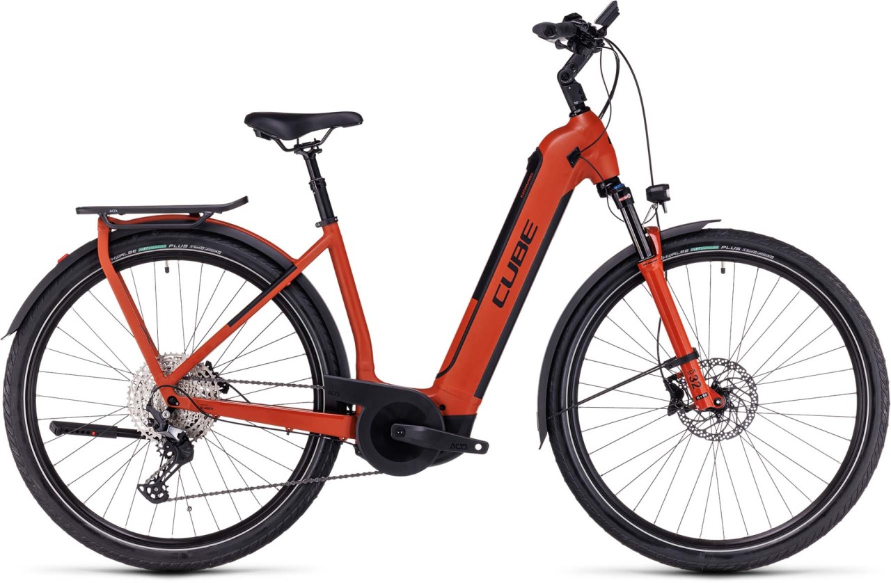 Cube Kathmandu Hybrid EXC 750 red n black 2023 - Touring E-Bike Easy Entry