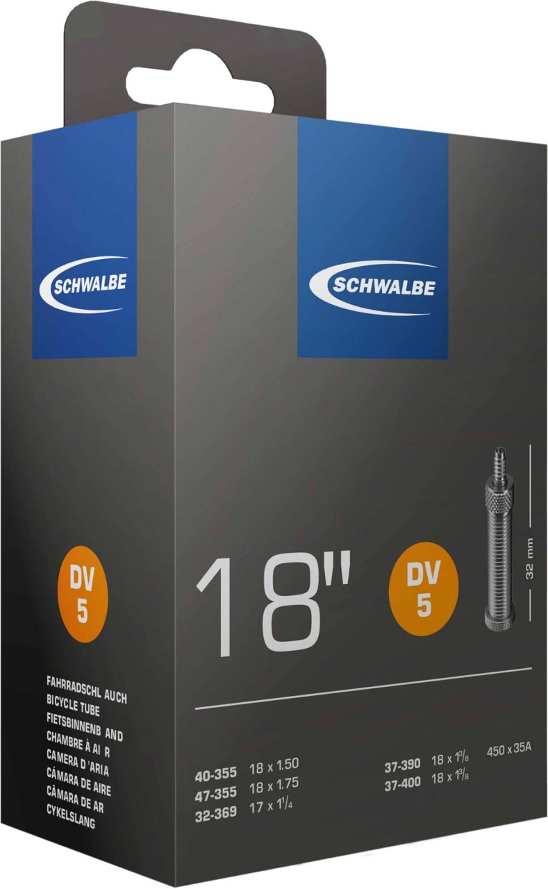 Schwalbe tube DV 5 18x1 1/4-1.90,20x1.25"32/47-355/406 DV32