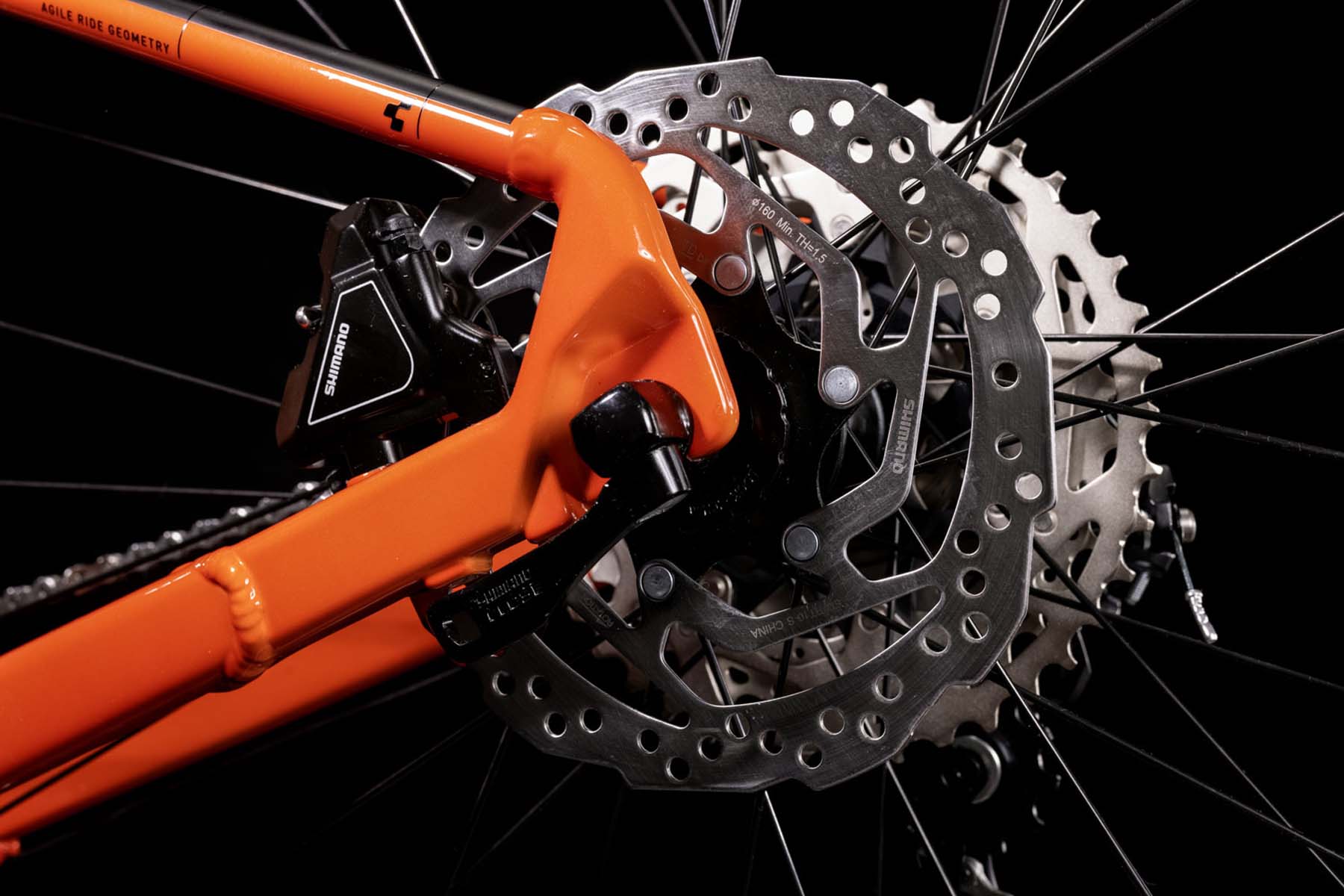 cube mountain bike black and orange