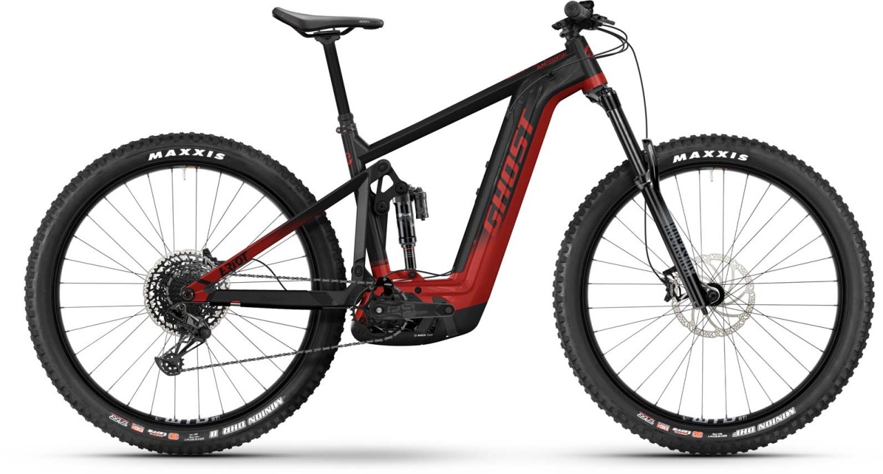 Ghost E-Riot AM Essential black / pearl deep red 2023 - E-Bike Fully Mountainbike