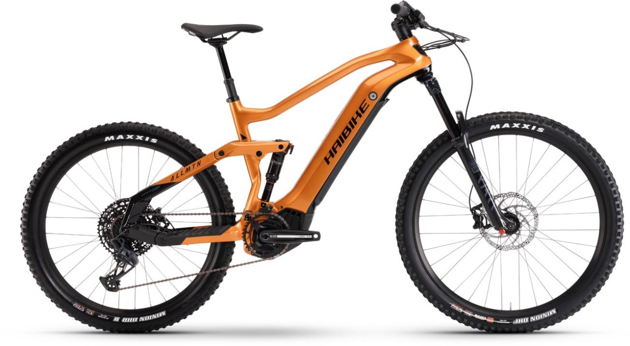 Haibike AllMtn CF 6 Gloss Matte Gorange Blk 2022 - E-Bike Fully Mountainbike