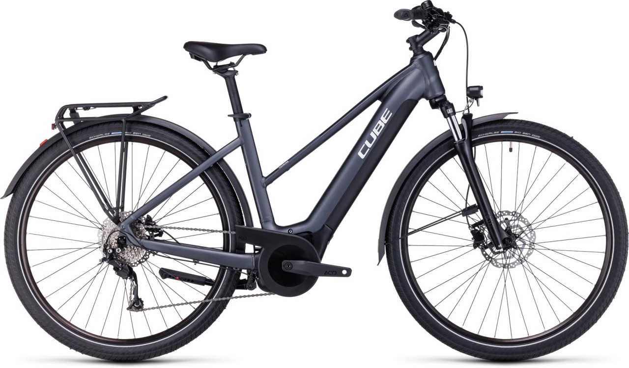 Cube Touring Hybrid ONE 625 grey n white 2024 - E-Bike Trekkingrad Damen