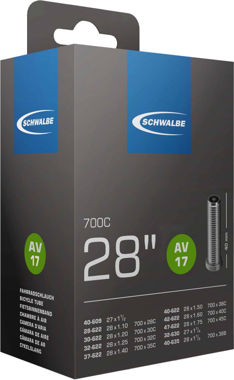 Schwalbe Bicycle tube AV valve No. 17 (28"/700C)