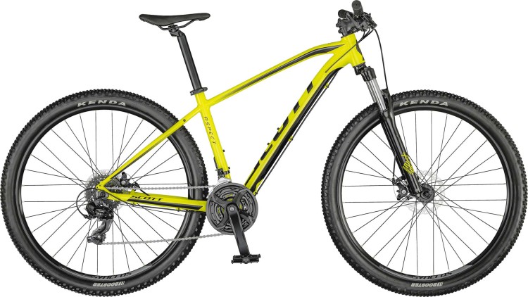 black and yellow mountain bike