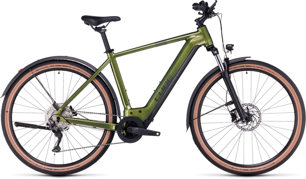 Cube Nuride Hybrid Pro 625 Allroad shinymoss n black 2023 - Touring E-Bike Men