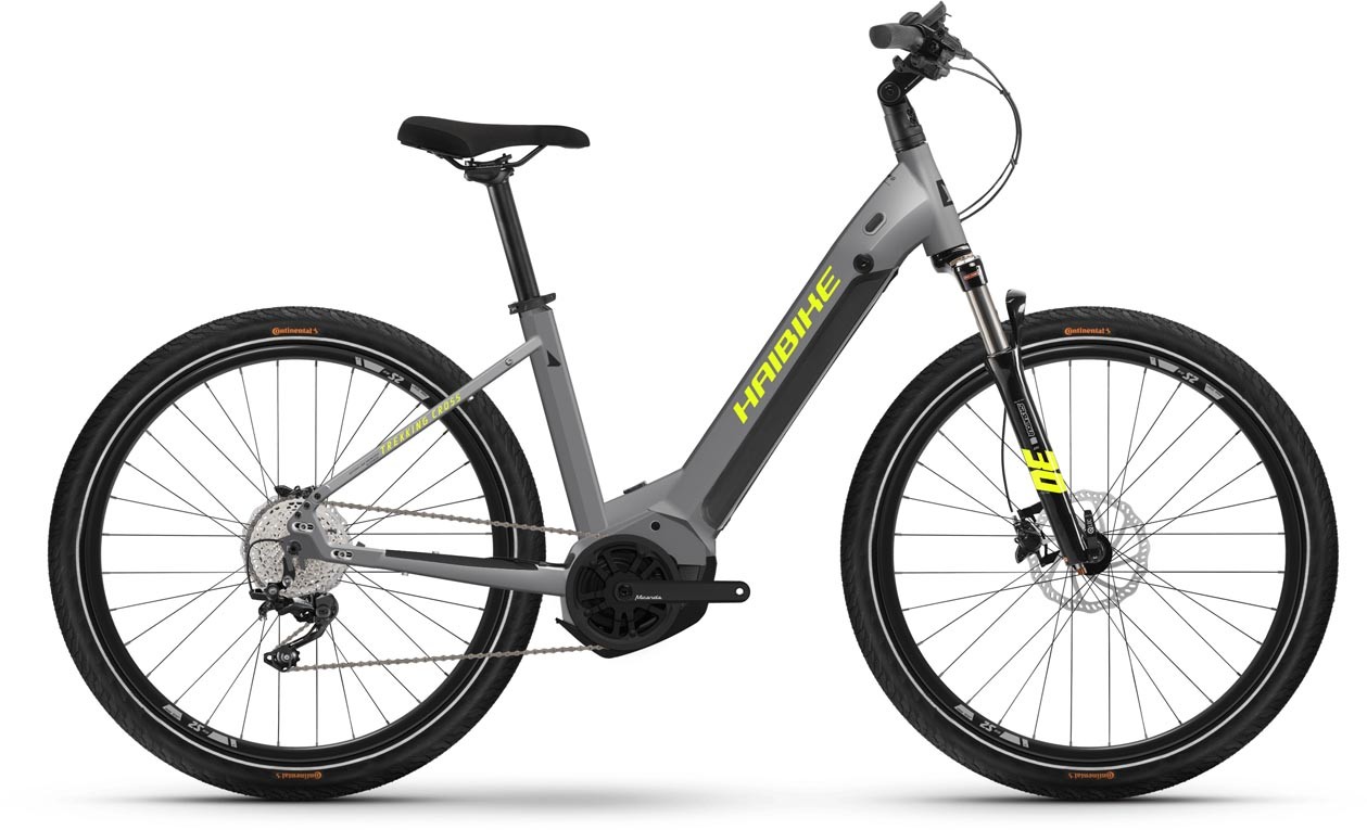 Haibike Trekking 6 Cross Gloss Grey Neon 2022 - Cross E-Bike Easy Entry